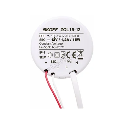 Netzteiltyp ZOL15-12 100 - 240 V AC / 12 V DC 50 Hz 1,5 A 15 W IP44
