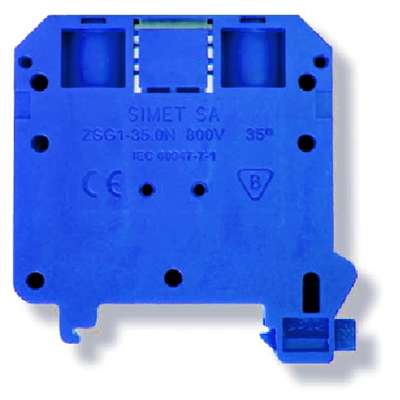 NEU Schienenverbinder mit Gewinde 35,0mm² TS-35 1 Spur blau