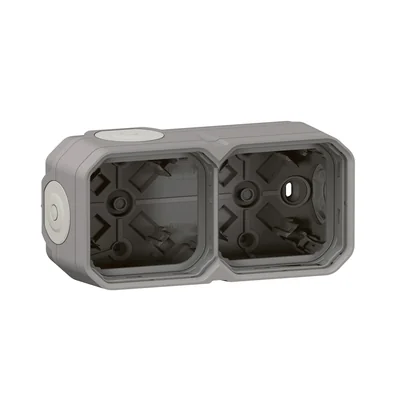 NEW PLEXO - DOUBLE SURFACE-MOUNTED BOX WITH MEMBRANE LEAD, GRAY