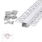 NEXTEC LED-Profil-Set, Unterputzmontage, Gipskarton-Typ + 2x Lampenschirm + 4 Endkappen, 202 cm, Anode