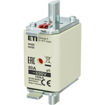 NH00 gG 80A/690V Enlace fusible NH - lento / KOMBI