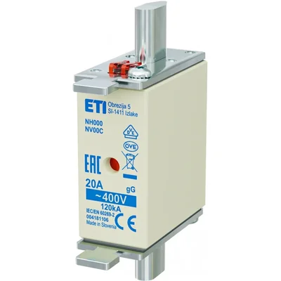 NH000 gG 20A/400V NH fuse link - time-delay / KOMBI