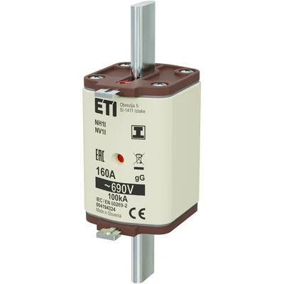NH1/I gG 160A/690V NH-Sicherungseinsatz - träge / KOMBI / Isolierte Haken