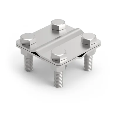 [NI V2A] Connecteur en croix à 4 boulons 57x57 mm ; M8x30