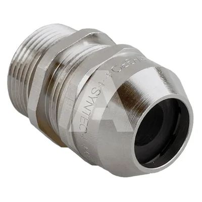 Nickel-plated brass gland M20x1.5, gland range Ø7-13mm, thread length 12mm