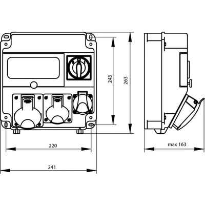 Niederspannungsverteiler 2x3F-16A,1F-16A,I-O,2x5X16A,3X16A