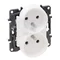 Niloe Step - double power socket 2x2P+Z for multiple frames, screw terminals, with contact shutter - white
