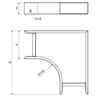 NIXO 90X50X250 IX - 90° arc (1 pc.)