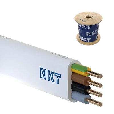 nkt instal YDYpżo 450/750 4x1,5 weißes Stromkabel, Installation, mehradrig mit PVC-Isolierung