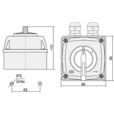 Nockenschalterbogen E25-13/5 IP-65 für Vorhängeschloss