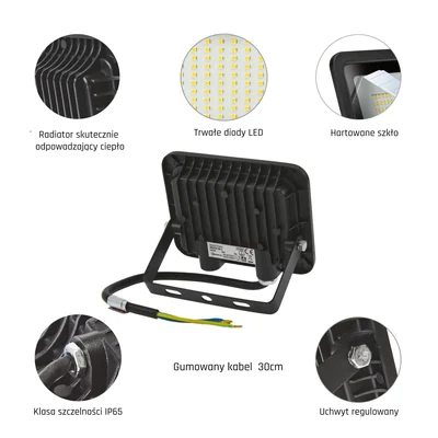 NOCTIS LUX 2 PROIETTORE 20W NW 230V IP65 95x120x25mm NERO