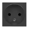 NOEN FR, enchufe modular 45x45mm 1x2P+Z, tipo E francés, 16A 250V, negro