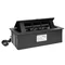 NOEN Furniture cassette recessed into the tabletop with integrated PVC frame for modular sockets 3 x 45x45mm or 6 x 22.5x45mm, 1.5m cable, black