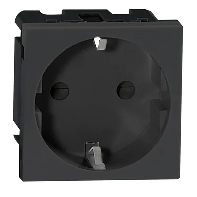 NOEN GS, enchufe modular de 45x45 mm 1x2P+Z (Schuko), 16 A 250 V, negro