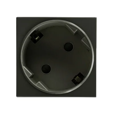 NOEN GS, enchufe modular de 45x45 mm en ángulo de 45° 1x2P+Z (Schuko), 16A 250V, negro