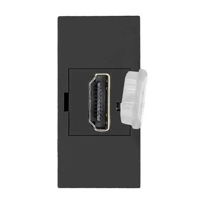 NOEN HDMI, connettore modulare HDMI 22,5x45mm con cappuccio protettivo, nero