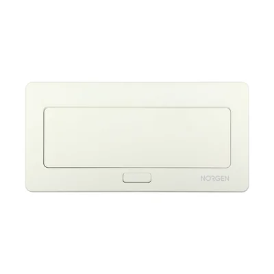 NOEN Kaseta meblowa wpuszczana w blat ze zintegrowaną ramką PCV na gniazda modułowe 3 x 45x45mm lub 6 x 22,5x45mm, przewód 1,5m, białe