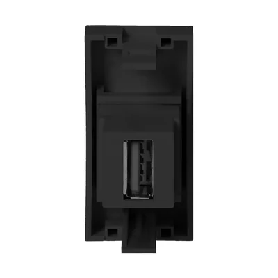 NOEN USB data, modulární zásuvka 22,5x45mm USB data 2.0, průchodka, černá
