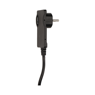 Non-disassembled flat plug with a handle and a 1.5 m cable, black