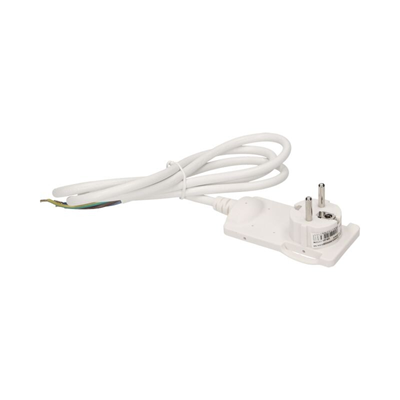 Non-disassembled flat plug with a handle, with a 1.5 m cable, white