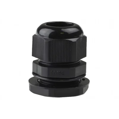 Non-flammable insulating gland with locknut PG-9 black IP67
