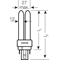 Non-integrated fluorescent lamp Dulux D/E 13W G24q-1 900lm NW