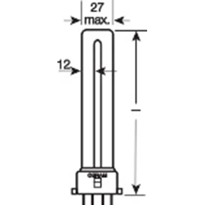 Non-integrated fluorescent lamp Dulux S/E 7W 2G7 400lm WW