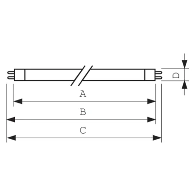 Non-integrated linear fluorescent lamp 24W G5 77V 1950lm NW