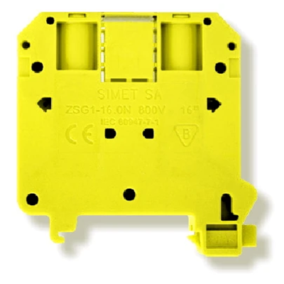 NOUVEAU Connecteur rail fileté 16.0mm² TS-35 1 voie jaune 40pcs.