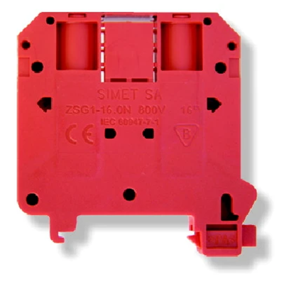 NOUVEAU Connecteur rail fileté 16.0mm² TS-35 1 voie rouge 40pcs.