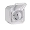 NOUVEAU PLEXO - SCHUKO 2P+Z TERMINAUX À VIS MONTAGE EN SURFACE 16A-250V~ BLANC