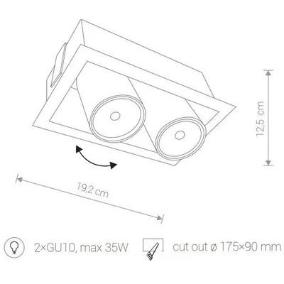 Nowodvorski oprawa sufitowa Eye Mod II 2xGU10 czarna wpuszczana 8940