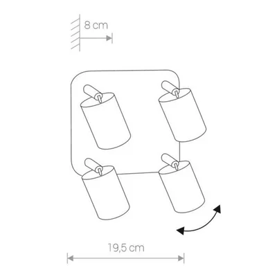Nowodvorski plafond (spots) Eye Spot IV 4xGU10 noir/laiton 8820