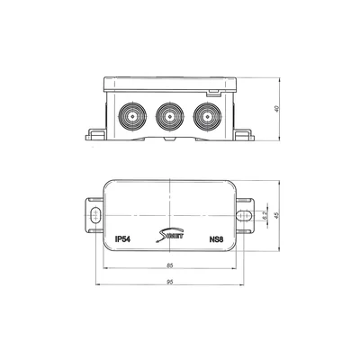 NS8 FASTBOX&HOOK Wandmontagedose, grau