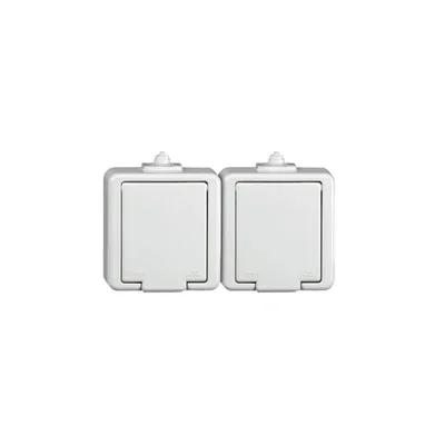 NT-6S Double socket outlet - SMART - 2P+Z splash-proof with flap; white
