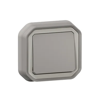 NUEVO PLEXO - INTERRUPTOR DE ESCALERAS EMPOTRABLE 10AX - 250 V~ GRIS