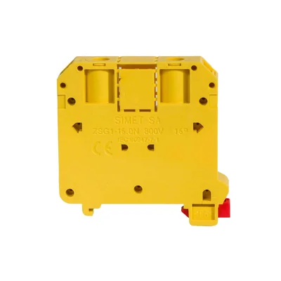 NUOVO Connettore per guida filettata 16,0 mm² TS-35 1 traccia, giallo, 40 pz.