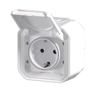 NUOVO SET DI TERMINALI A VITE PLEXO - SCHUKO 2P+Z PER MONTAGGIO SUPERFICIALE 16A-250V~ BIANCO