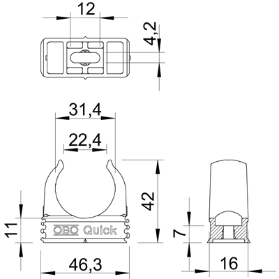 OBO QUICK M32 holder, 2955 M32