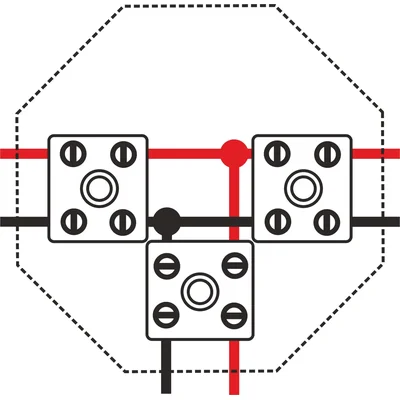Octagonal fire protection box E90 3x2x4mm2 115x28x123mm red