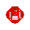 Octagonal fire protection box E90 6x2x4mm2 124x28x137mm red