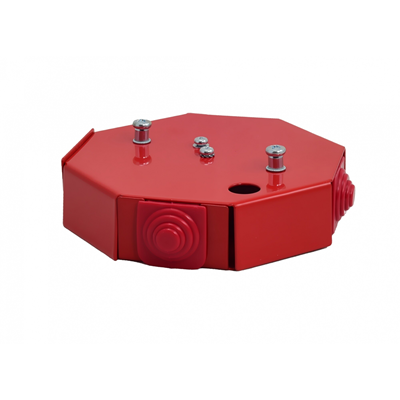 Octagonal fire protection box E90 with fuse 0.375A 3x2x4mm2 115x28x123mm red