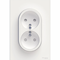 ODACE DIY 2P+PE double socket with shutters for current paths, white