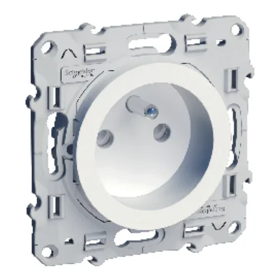 ODACE Einzelsteckdose 2P+PE DIY mit Blenden für Strompfade, weiße Schraubklemmen