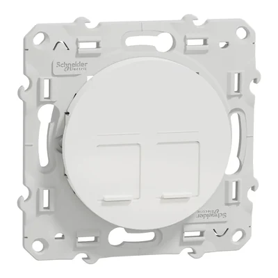 ODACE Placa central 2x RJ45 FR blanco