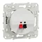 ODACE Prise haut-parleur blanche simple
