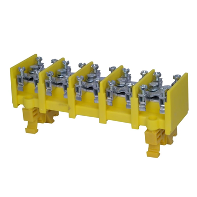 Odgałęźnik instalacyjny 5-segmentowy (zacisk: 5x25mm2-5x4x10mm2) na TS 35