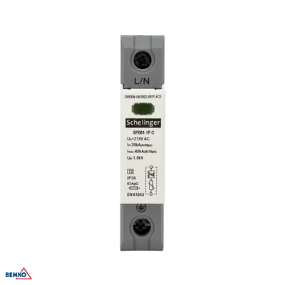 OGRANICZNIK PRZEPIĘĆ 1P 20kA(8/20) KLASA T2 (C) SCHELINGER