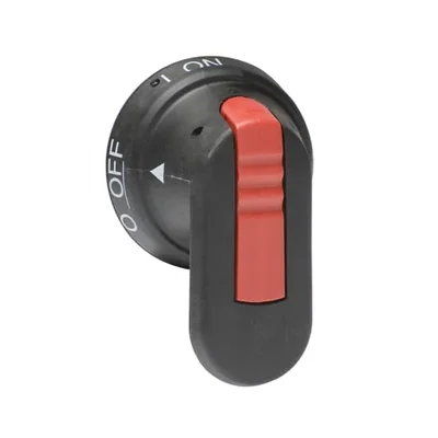 OHB65J6E00S Black handle IP65, length 65mm, for 6mm shaft, marking: I-0/ON-OFF, padlock in OFF position, opening lock