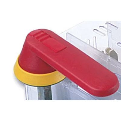 OHY 95J10; Yellow-red color, length - 95 mm, for shafts f 10, for RA 160/250 and RAB 00 switch disconnectors Plastic handles IP 65, marked I-0 and ON-OFF